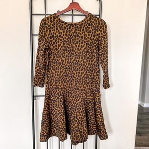 LOFT Gold and Black Animal Print Dress Sz XS